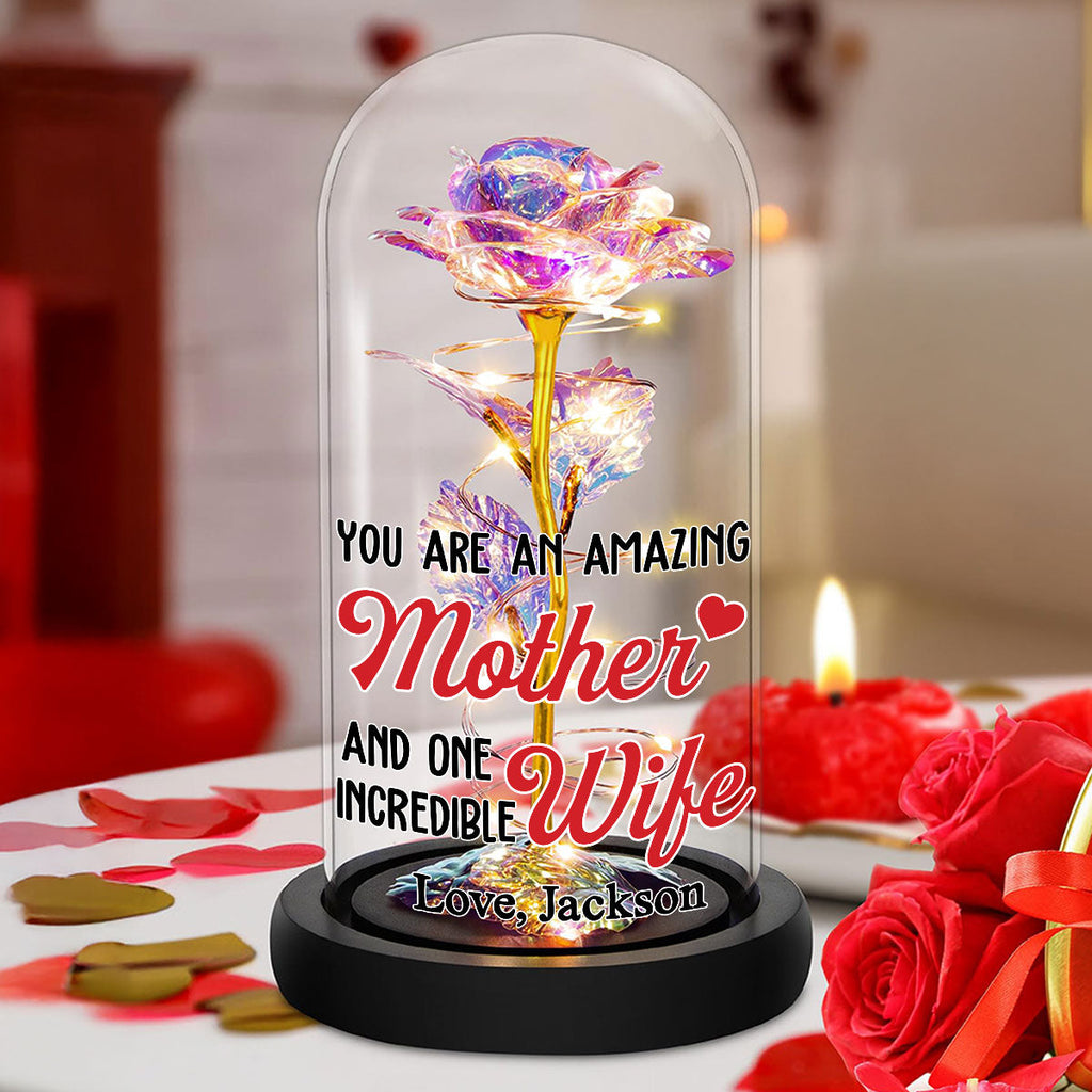 Amazing Mother - Personalized Sparkly Rose