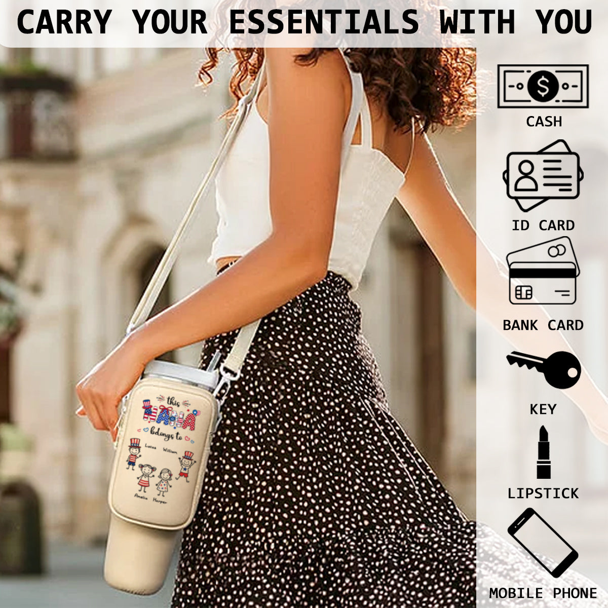 Home Is Where Your Grandma Is - Personalized Water Bottle Carrier Bag