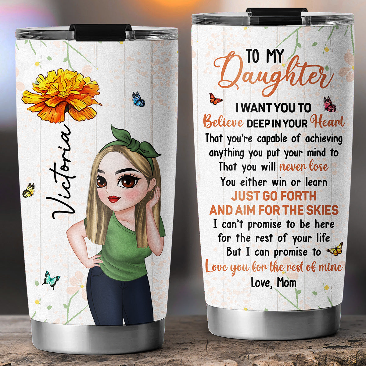 Custom Christmas Birthday Gifts For Daughter • Just Go Forth - Personalized Tumbler