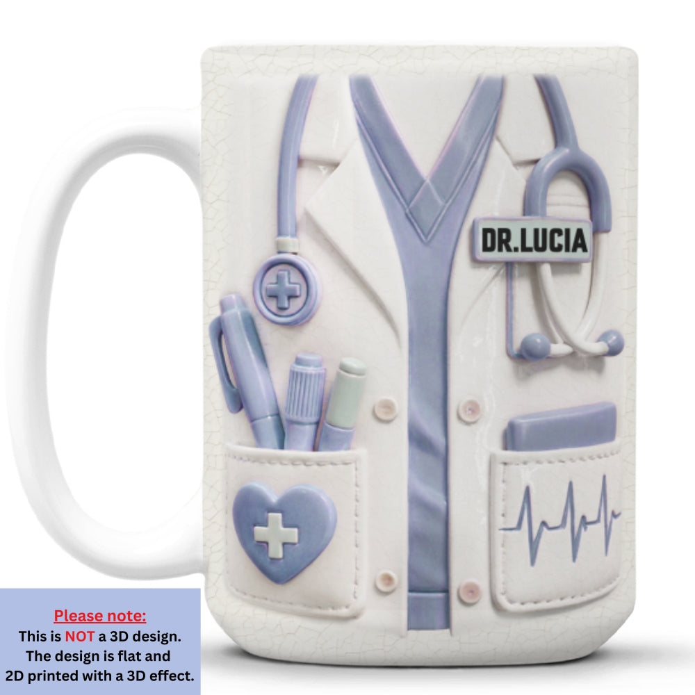Custom Christmas & Birthday Keepsake Gift • Heroes In White Coats - Personalized 3D Inflated Effect Mug