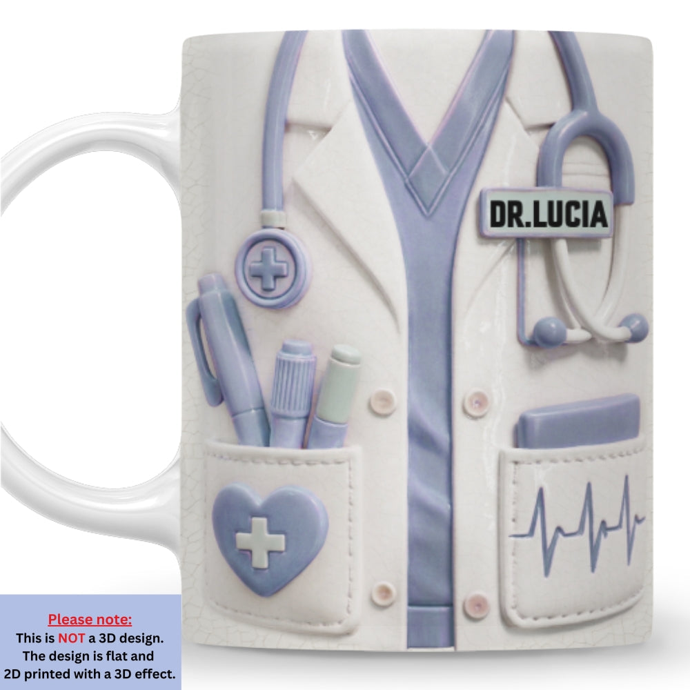 Custom Christmas & Birthday Keepsake Gift • Heroes In White Coats - Personalized 3D Inflated Effect Mug