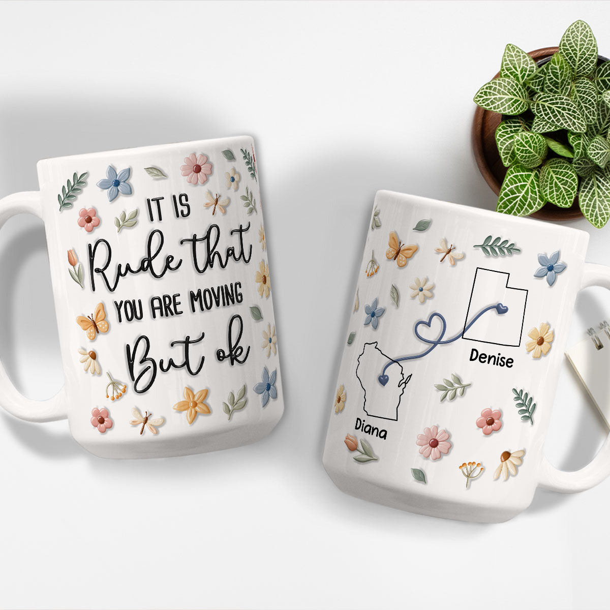 Custom Best Friend, Christmas & Birthday Friendship Keepsake Gift • Who Allowed You To Move - Personalized 3D Inflated Effect Mug