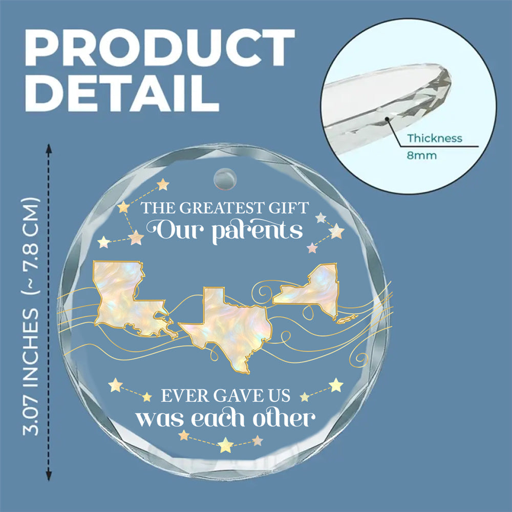 Custom Brothers & Sisters Christmas Ornament •  Sibling Of Pearl - Personalized Glass Ornament