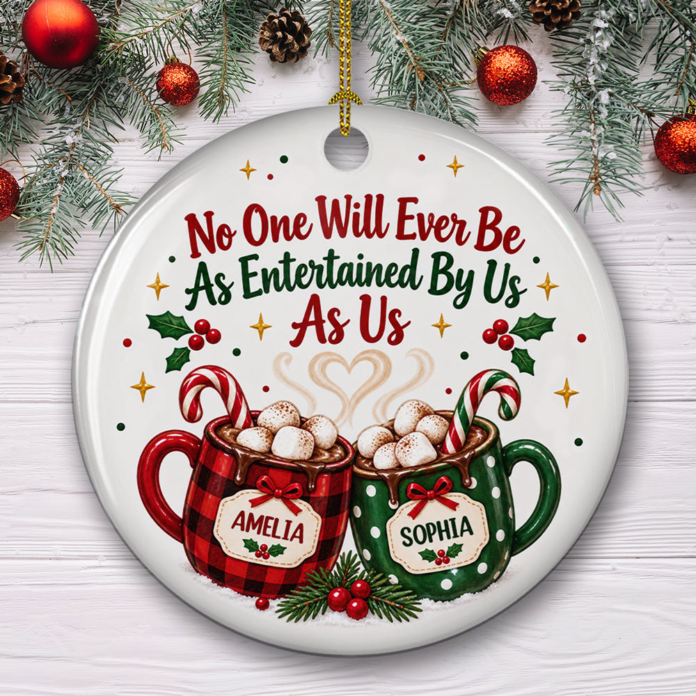 Custom Keepsake Christmas Ornament •  Side By Side - Personalized Ceramic Ornament