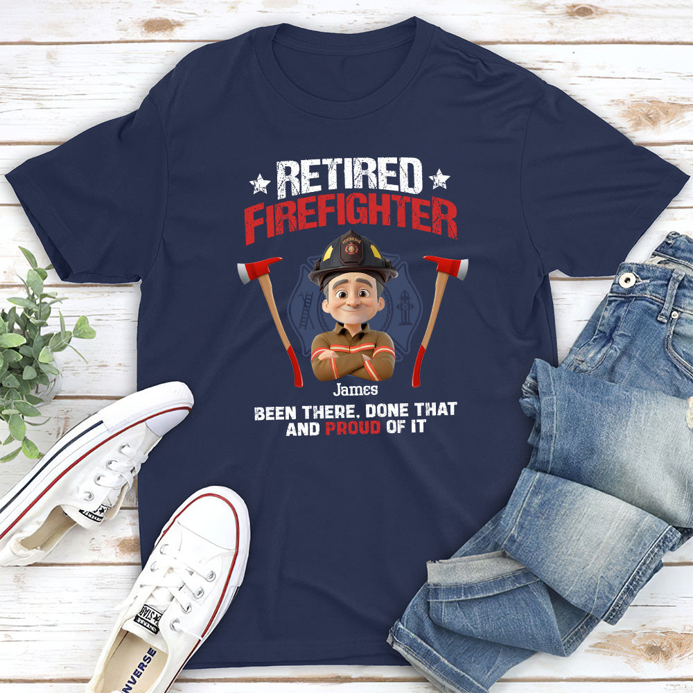 Custom Christmas & Birthday Gift for Dad, Grandpa • Retired Firefighter - Personalized Shirt
