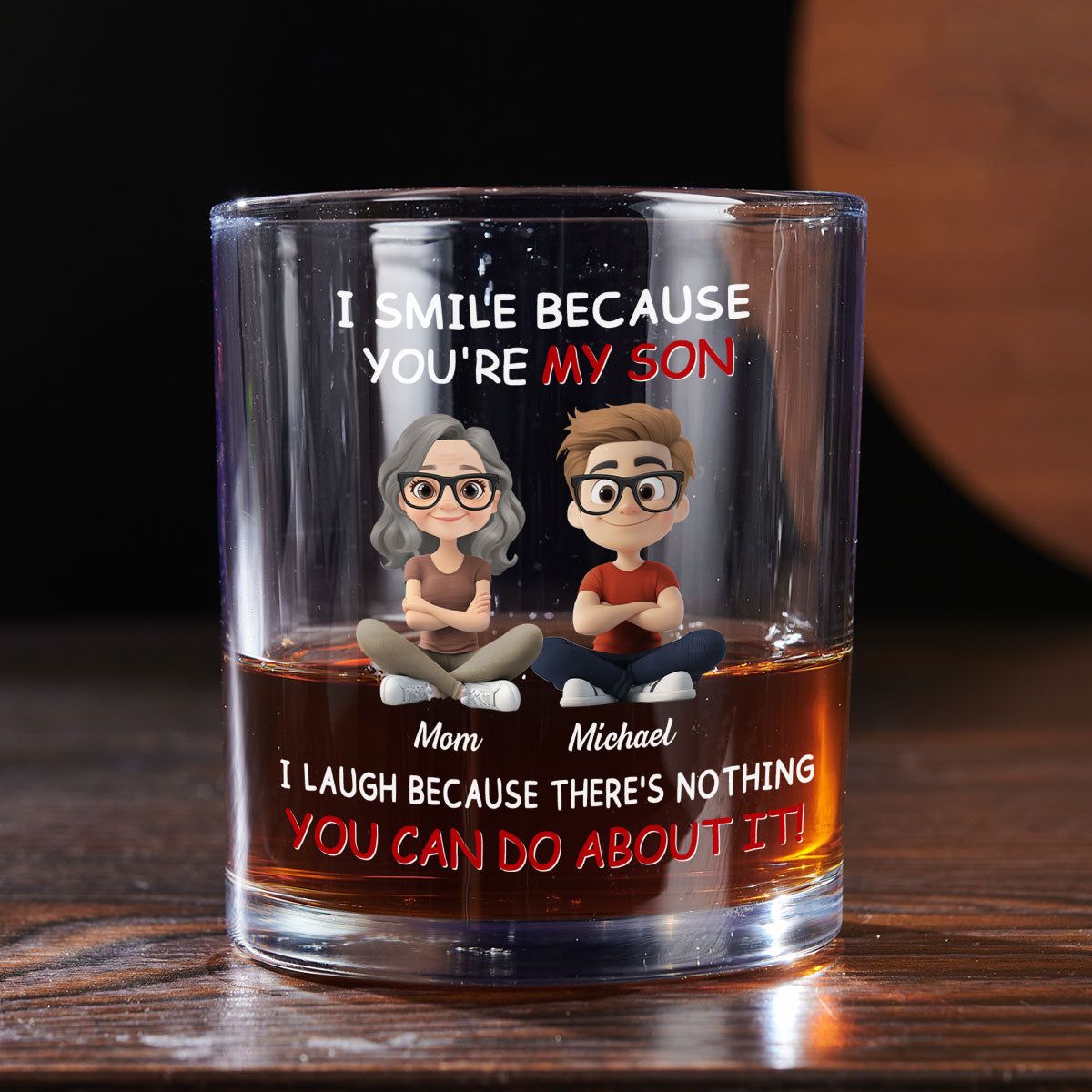 To My Son - Personalized Whiskey Glass