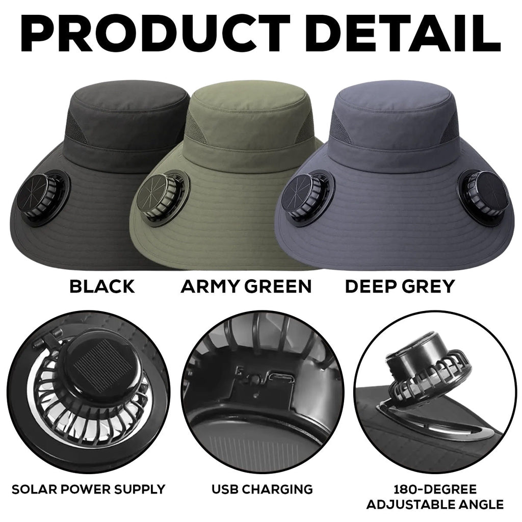 Husband And Wife Camping Life - Personalized Solar Fan Hat