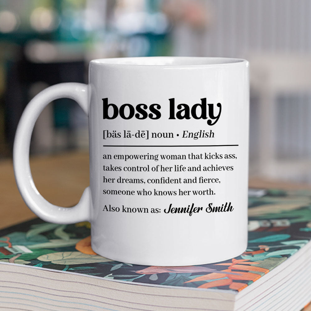 Custom Coworker, Christmas & Birthday Team Appreciation Gift • Boss Lady Cool - Personalized Coffee Mug