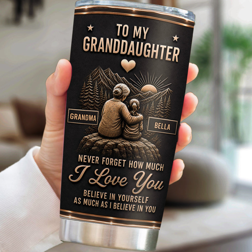 Custom Christmas Birthday Gifts For Granddaughter, Daughter • My Greatest Little Blessing - Personalized 3D Effect Tumbler