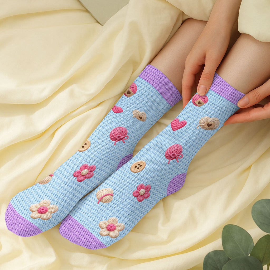 Custom Unique Footwear, Christmas Birthday Gift For Him & Her • Crafting In Progress - Personalized Crew Socks