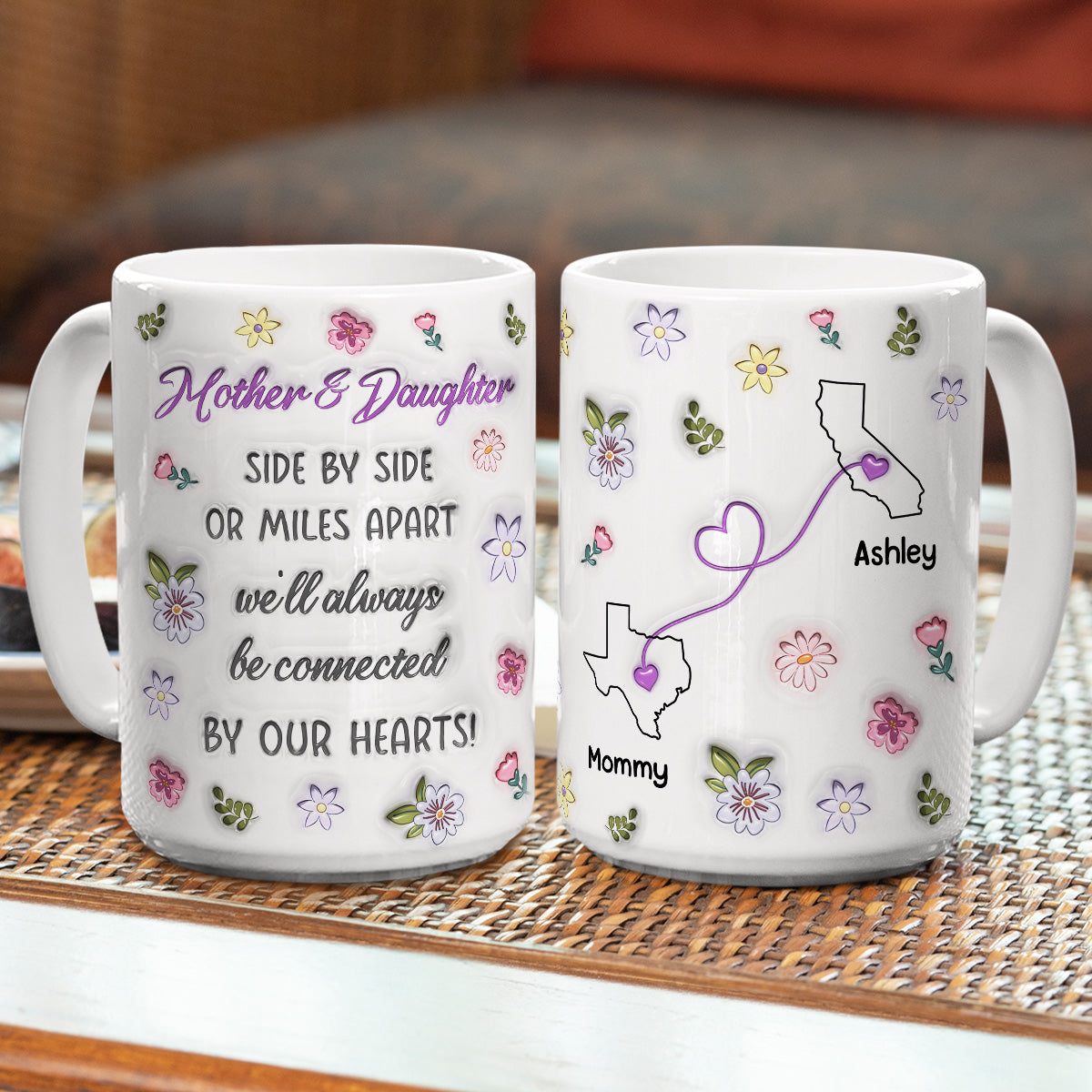 Custom Christmas & Birthday Gift for Mom • Mom And Daughter Unbreakable Bond - Personalized 3D Inflated Effect Mug