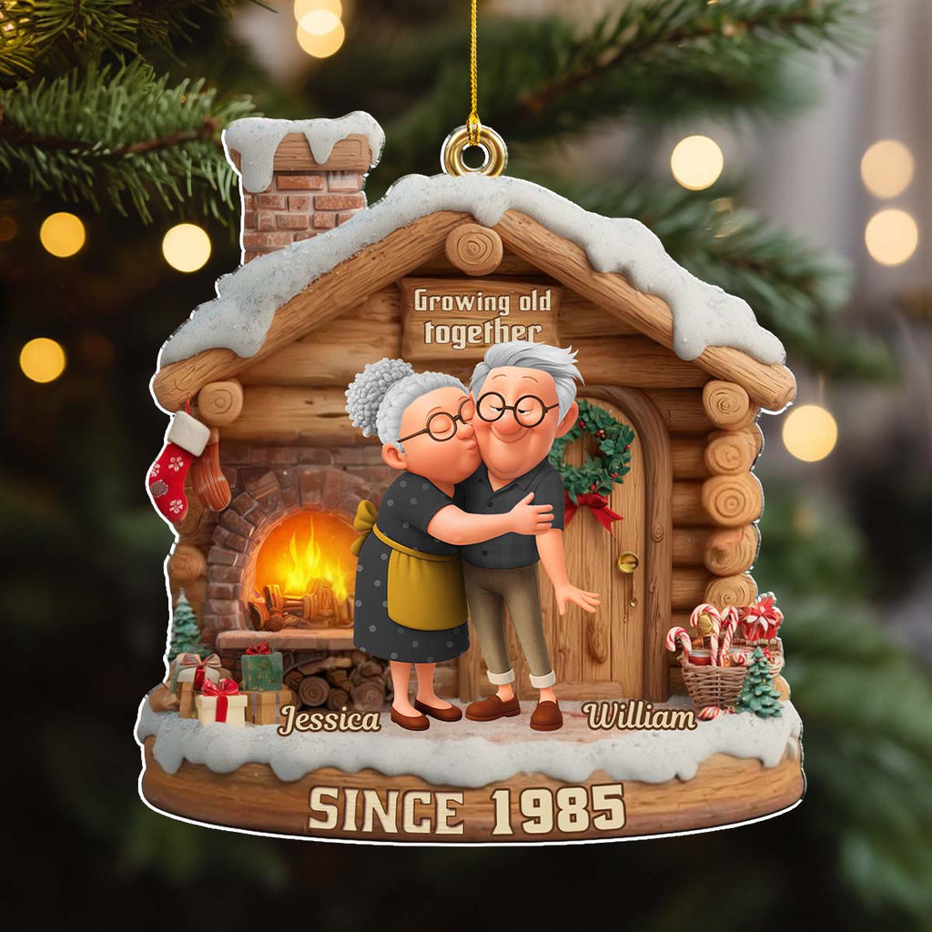 Custom Couple Christmas Ornament, Anniversary Gift •  Growing Old Together Christmas - Personalized Acrylic Ornament