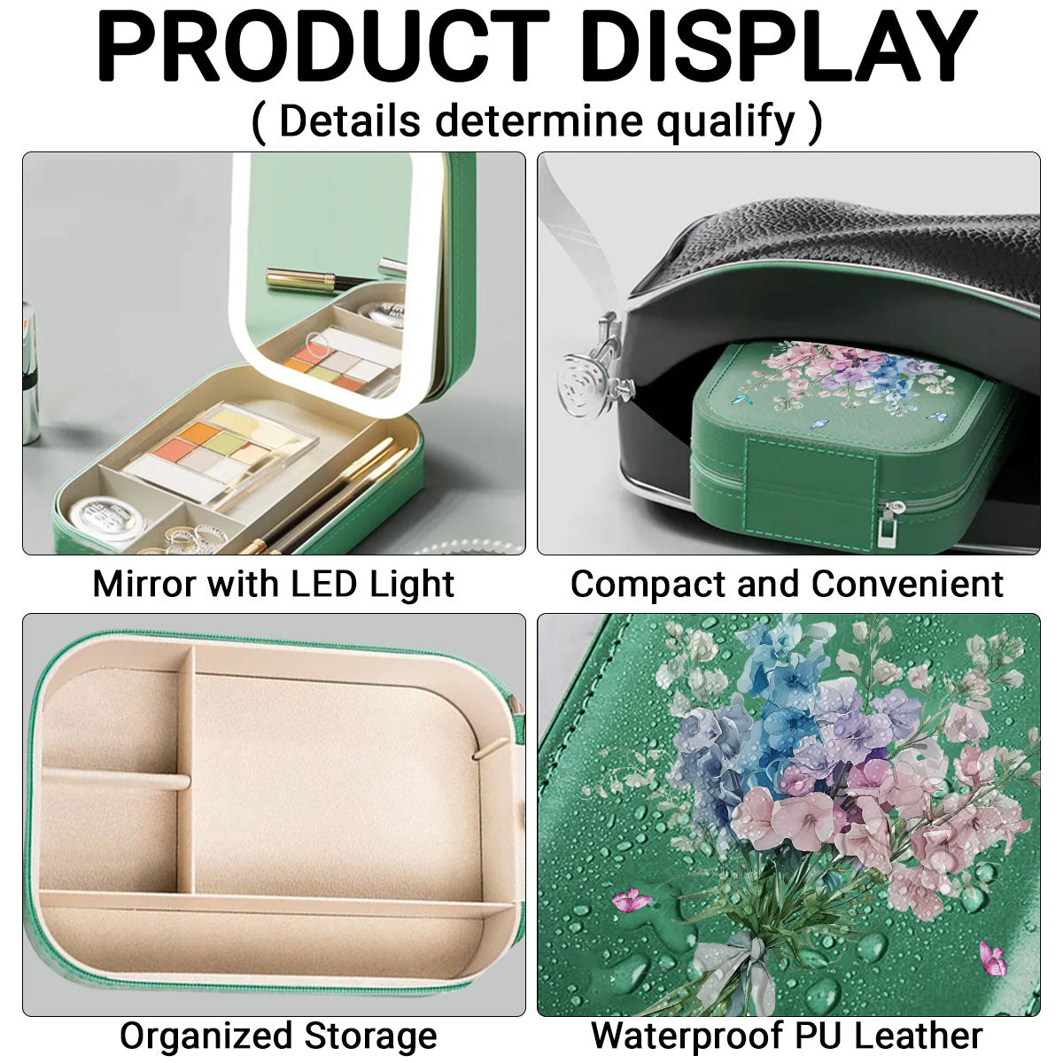 Birth Month Flower - Personalized Jewelry Box With LED Mirror