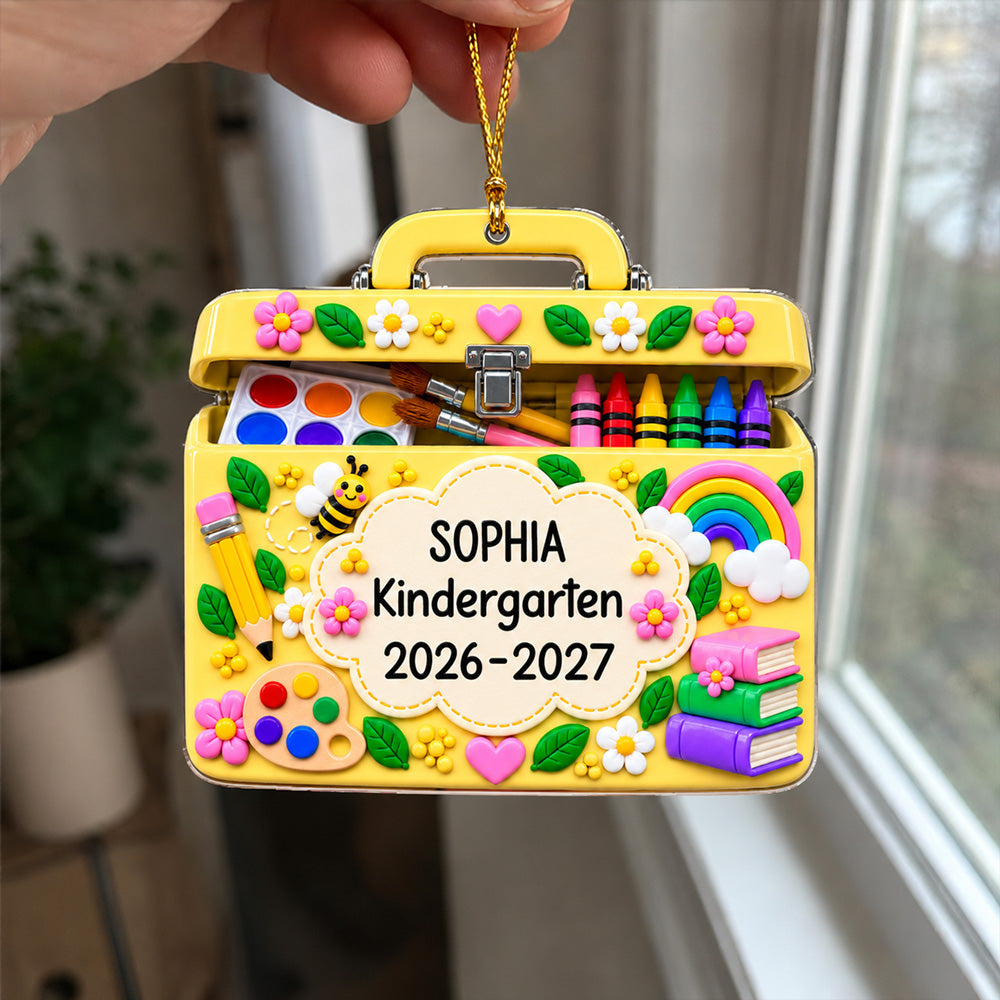 Custom Family Ornament, Christmas Gift for Family Members •  Learning Starts Here - Personalized Acrylic Ornament