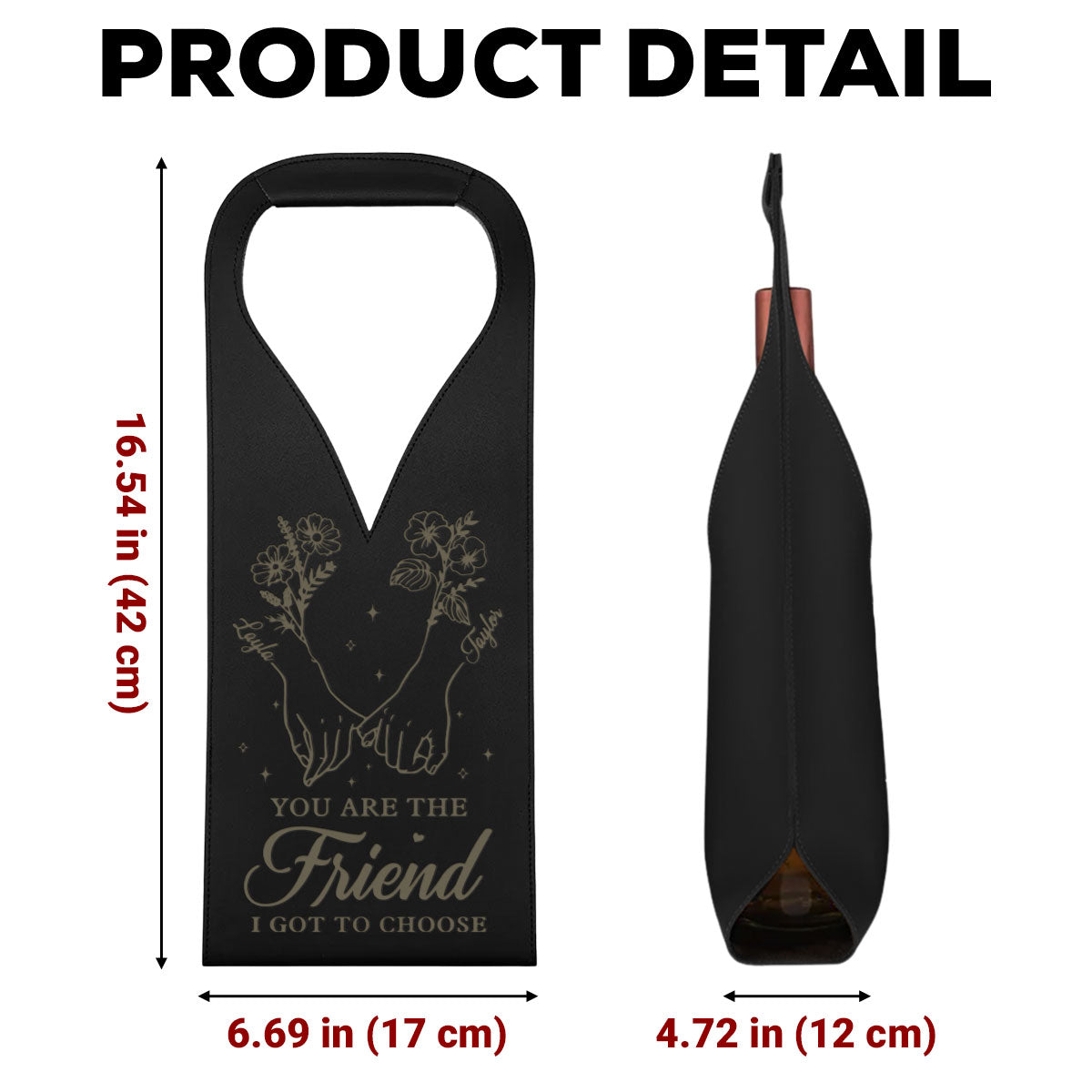I Got To Choose - Personalized Engraved Leather Wine Bag