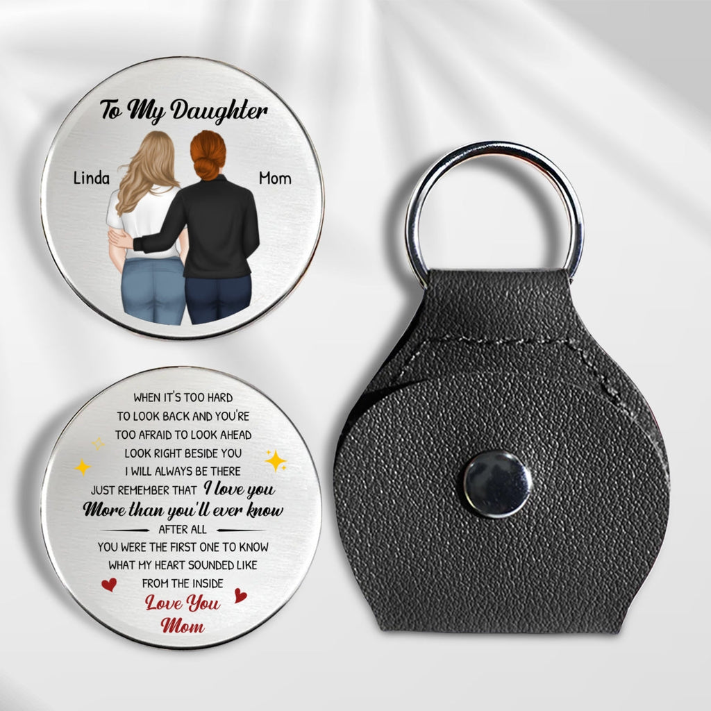 Custom Daughter Coin Keychain, Mother's Day Birthday Gifts • Love You More Than You Ever Know - Personalized Pocket Hug