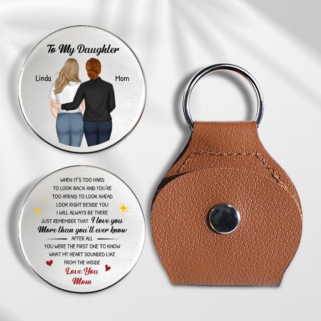 Custom Daughter Coin Keychain, Mother's Day Birthday Gifts • Love You More Than You Ever Know - Personalized Pocket Hug