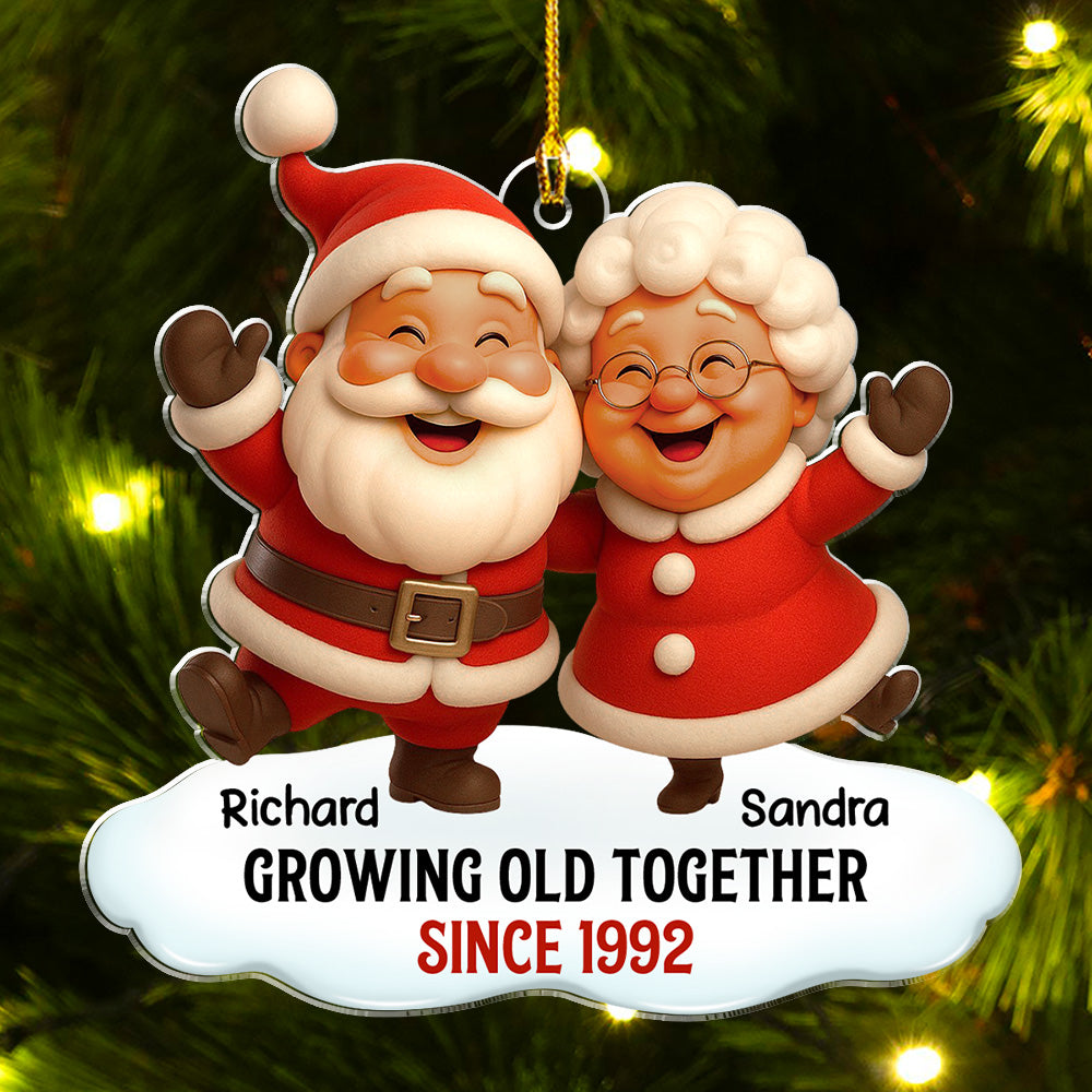 Custom Couple Christmas Ornament, Anniversary Gift •  Growing Old Together - Personalized Acrylic Ornament