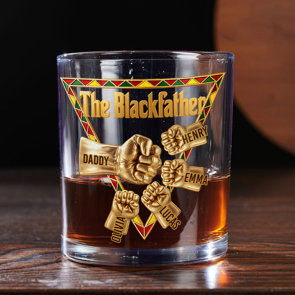 Custom Father's Day Birthday Gifts for Dad • The Blackfather Gold - Personalized Whiskey Glass