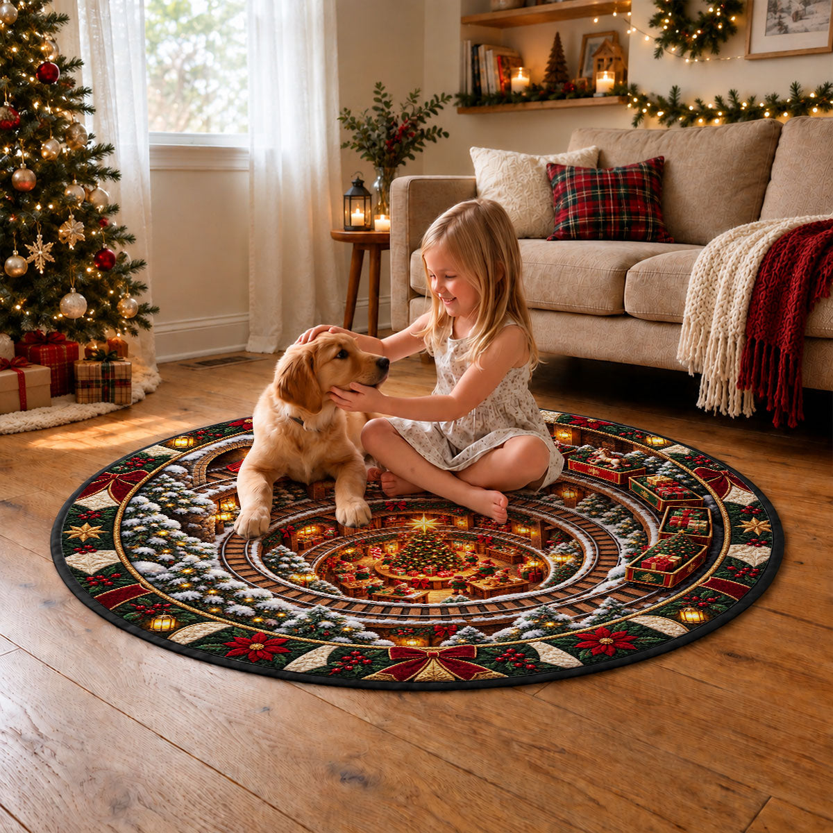 Christmas Cozy Home - Personalized Quilted Mat