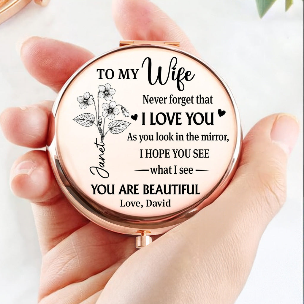 Time Passes Love Remains - Personalized Compact Mirror