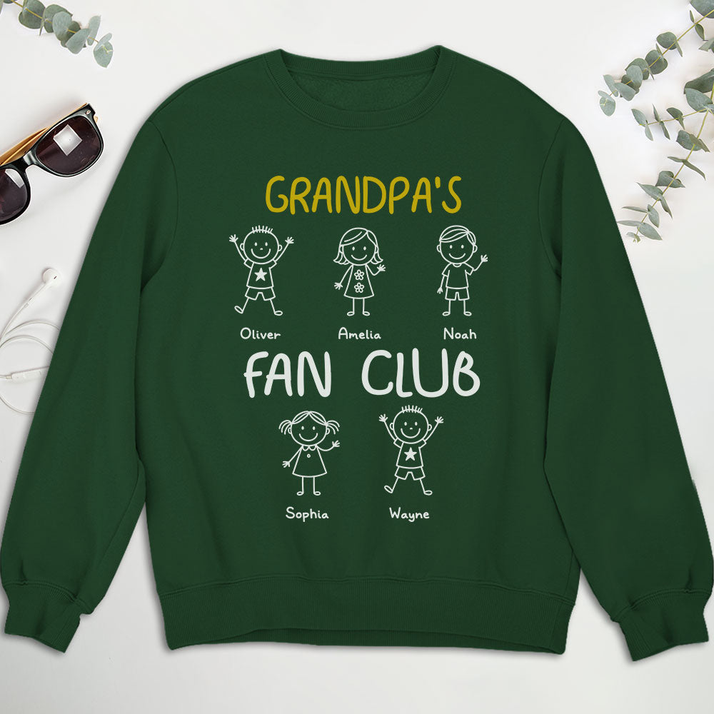 Custom Christmas & Birthday Gift for Dad, Grandpa • Grandpa Fan Club - Personalized Shirt