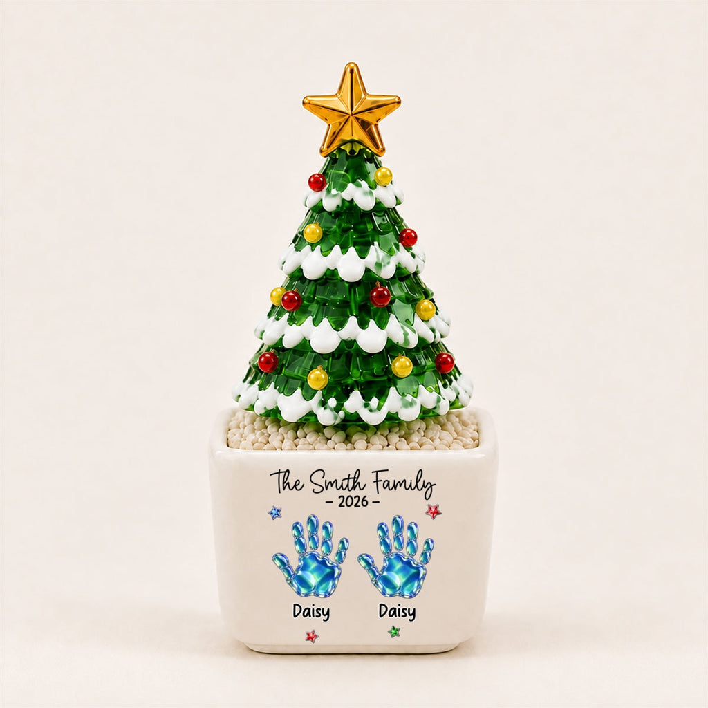 Family Stocking - Personalized Glass Christmas Tree