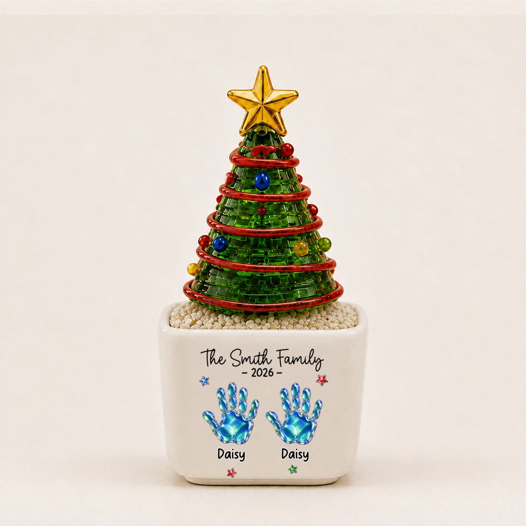 Family Stocking - Personalized Glass Christmas Tree