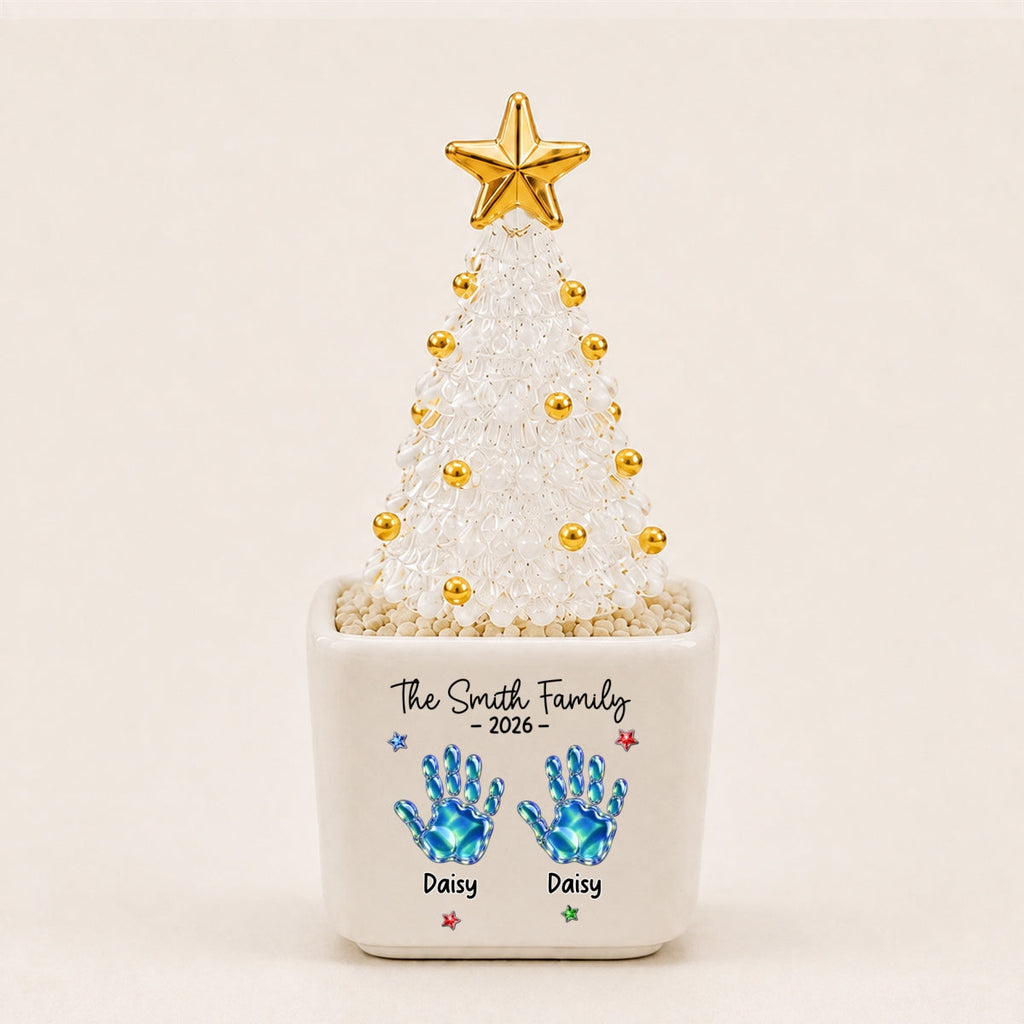 Family Stocking - Personalized Glass Christmas Tree