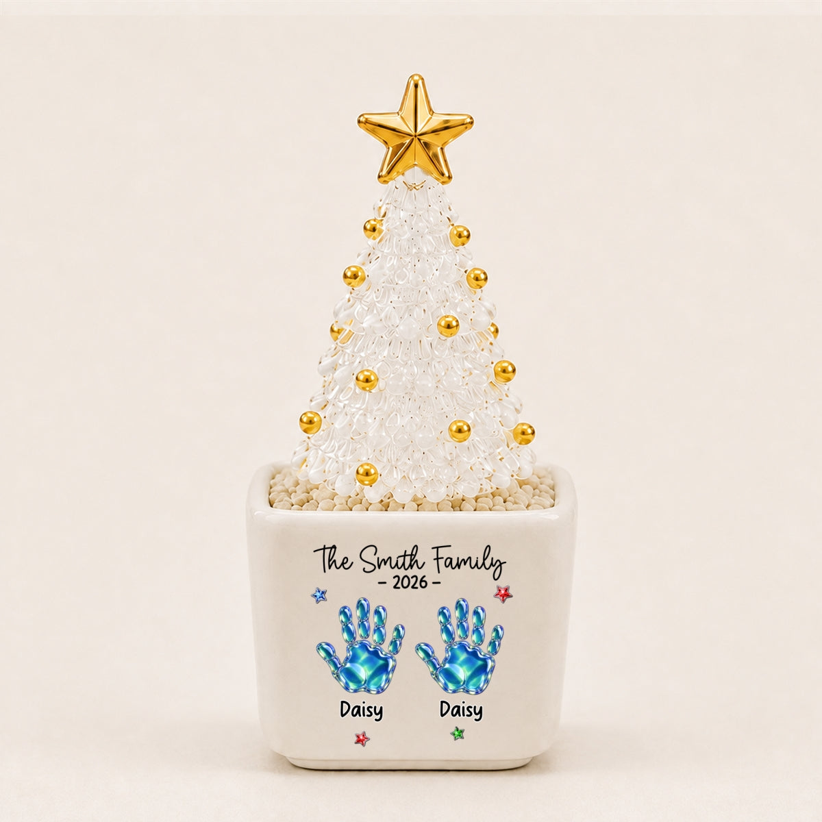 Family Stocking - Personalized Glass Christmas Tree