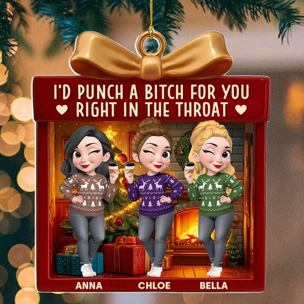 Custom Sister Christmas Ornament •  No Gift Better Than This - Personalized 3D Effect Acrylic Ornament