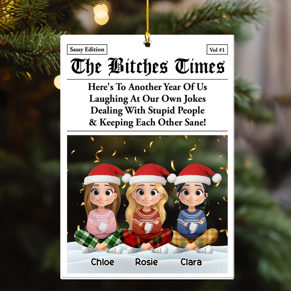 Custom Friendship Christmas Ornament, Best Friend Gift •  Bad Decisions Make Great Stories - Personalized Acrylic Ornament