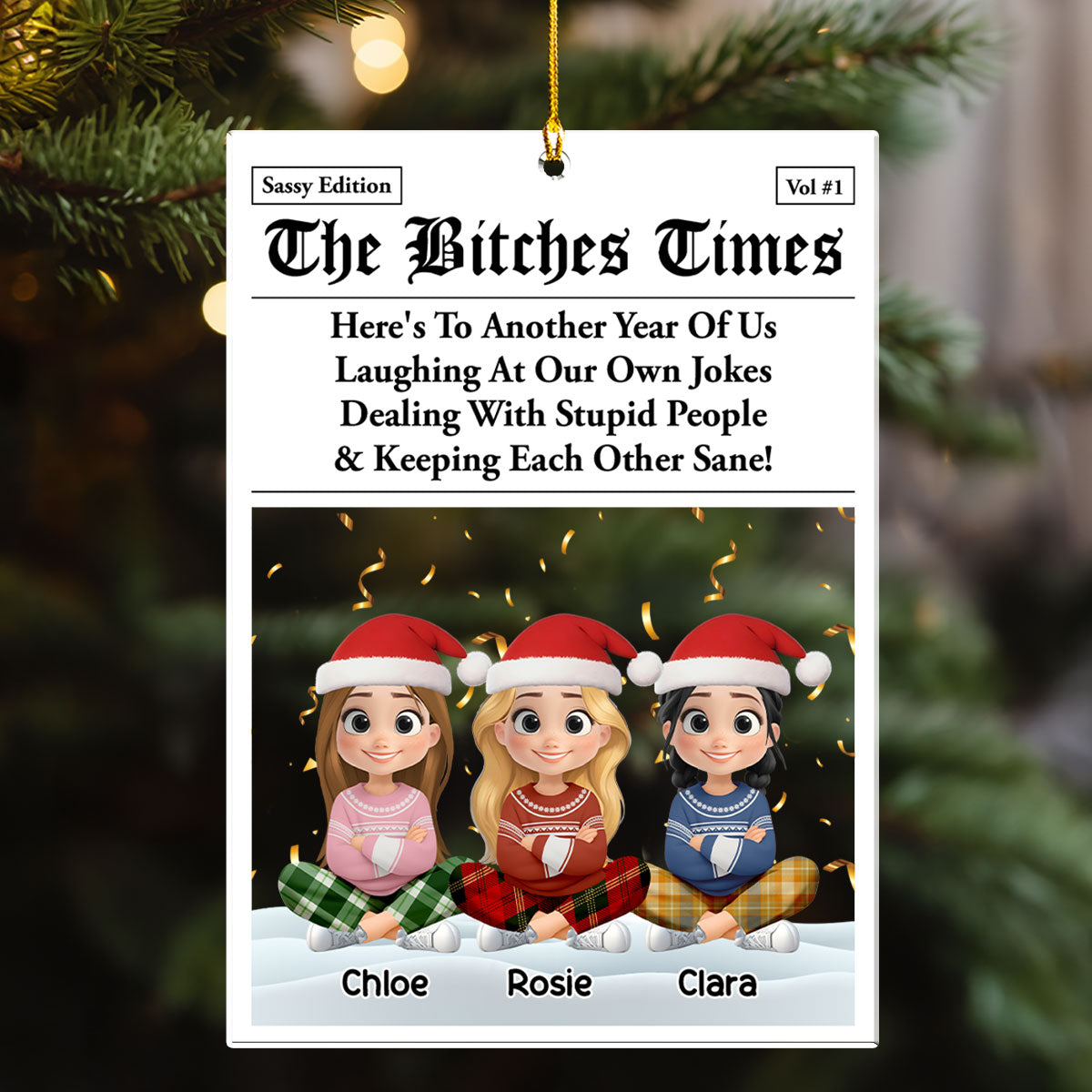 Custom Friendship Christmas Ornament, Best Friend Gift •  Bad Decisions Make Great Stories - Personalized Acrylic Ornament