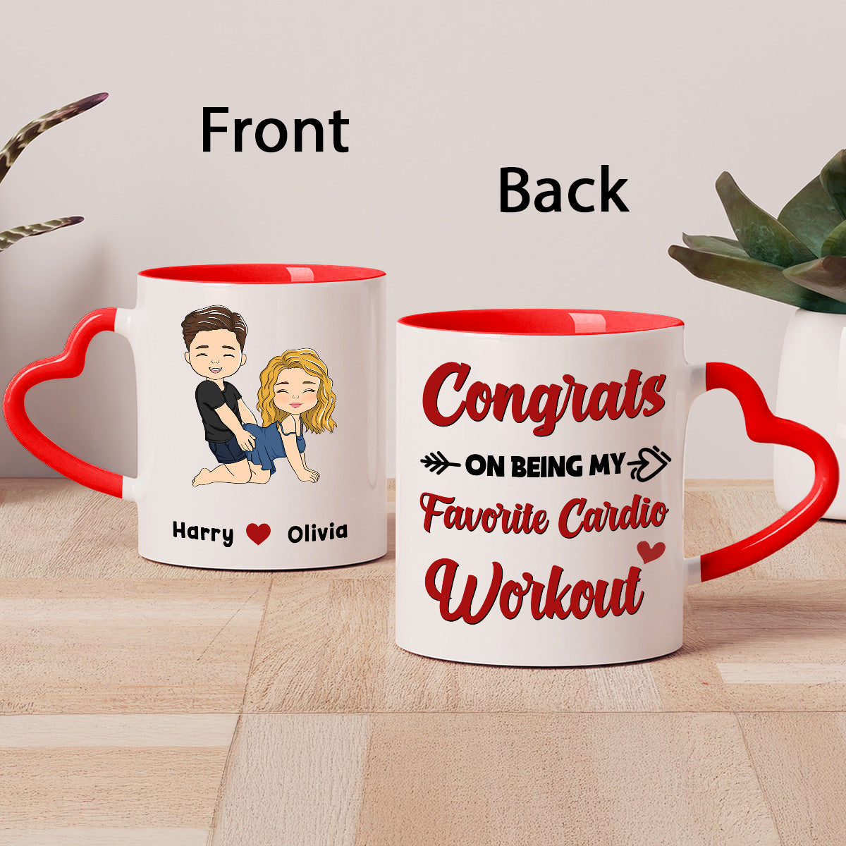 Custom Anniversary Keepsake Gifts For Couple • You Lucky Bastard - Personalized Heart Handle Mug