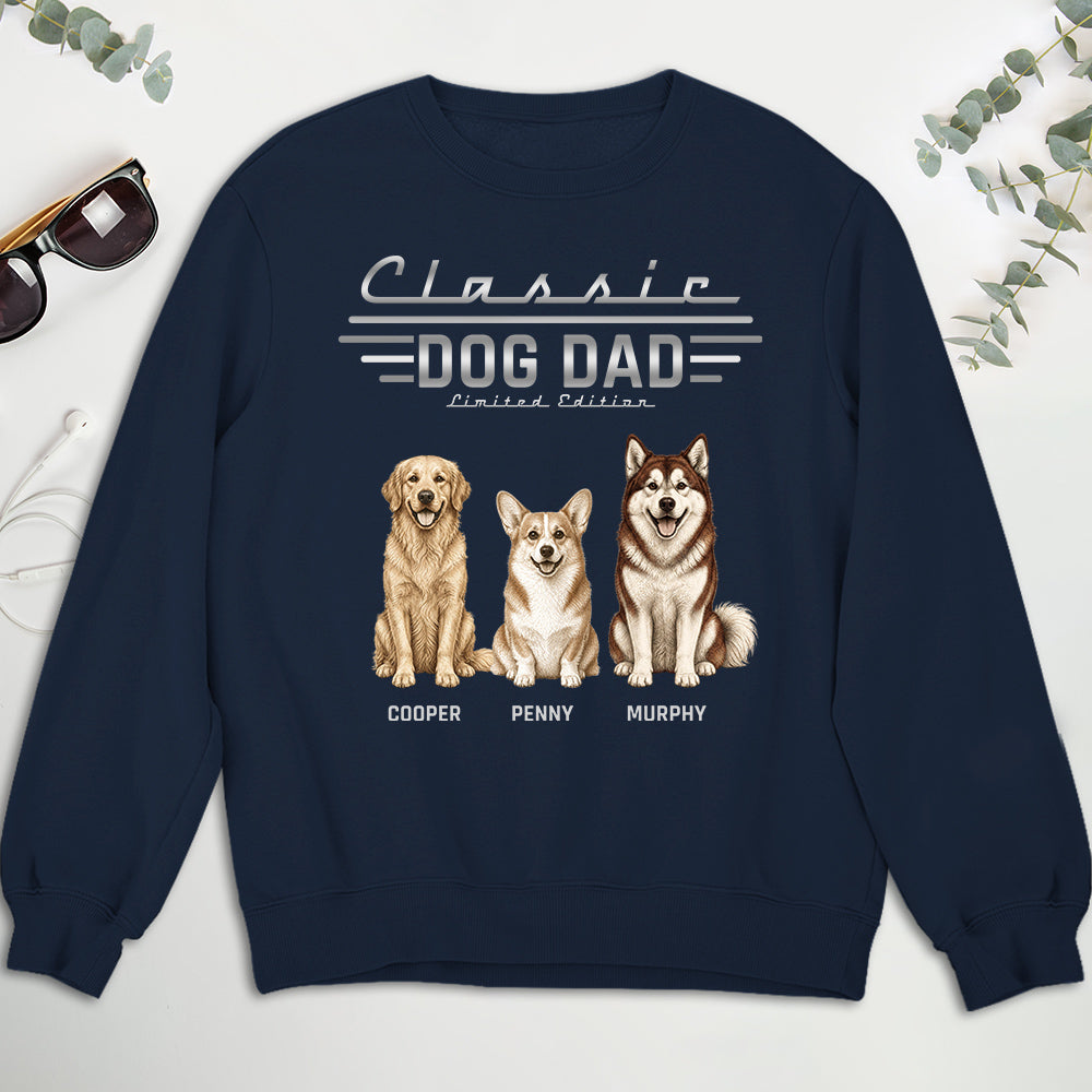 Custom Christmas & Birthday Keepsake Gift • Classic Dog Dad - Personalized Shirt - Sweatshirt