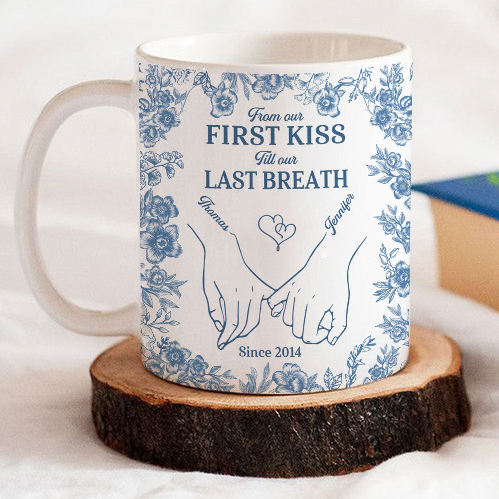 Custom Anniversary Keepsake Gifts For Couple • First Kiss - Personalized Coffee Mug