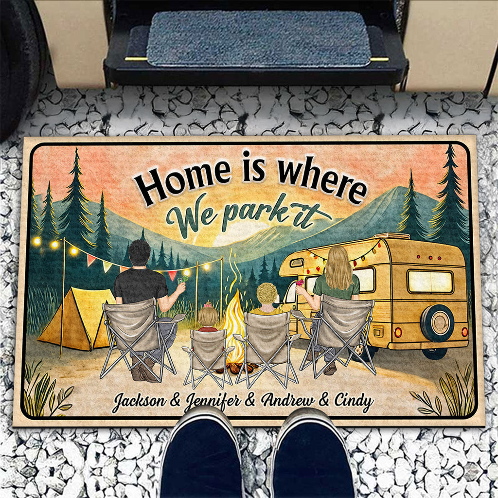 Home Is Where We Park It - Personalized Doormat