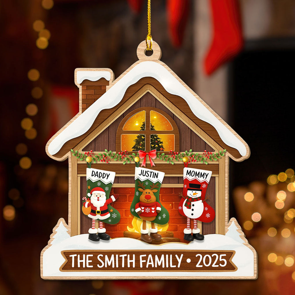 Custom Family Ornament, Christmas Gift for Family Members •  Our Winter Wonderland - Personalized Wood Ornament