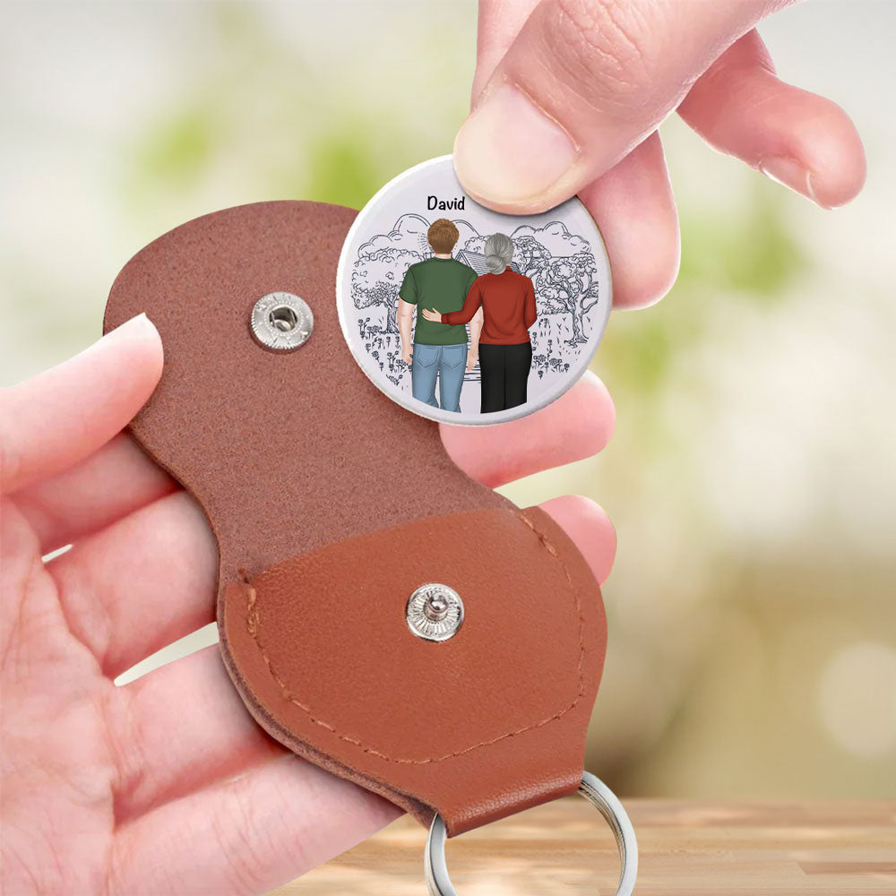 Custom Coin Keychain for Son, Father's Day Birthday Gifts • I Will Always Be Your Biggest Support Ver Mom - Personalized Pocket Hug
