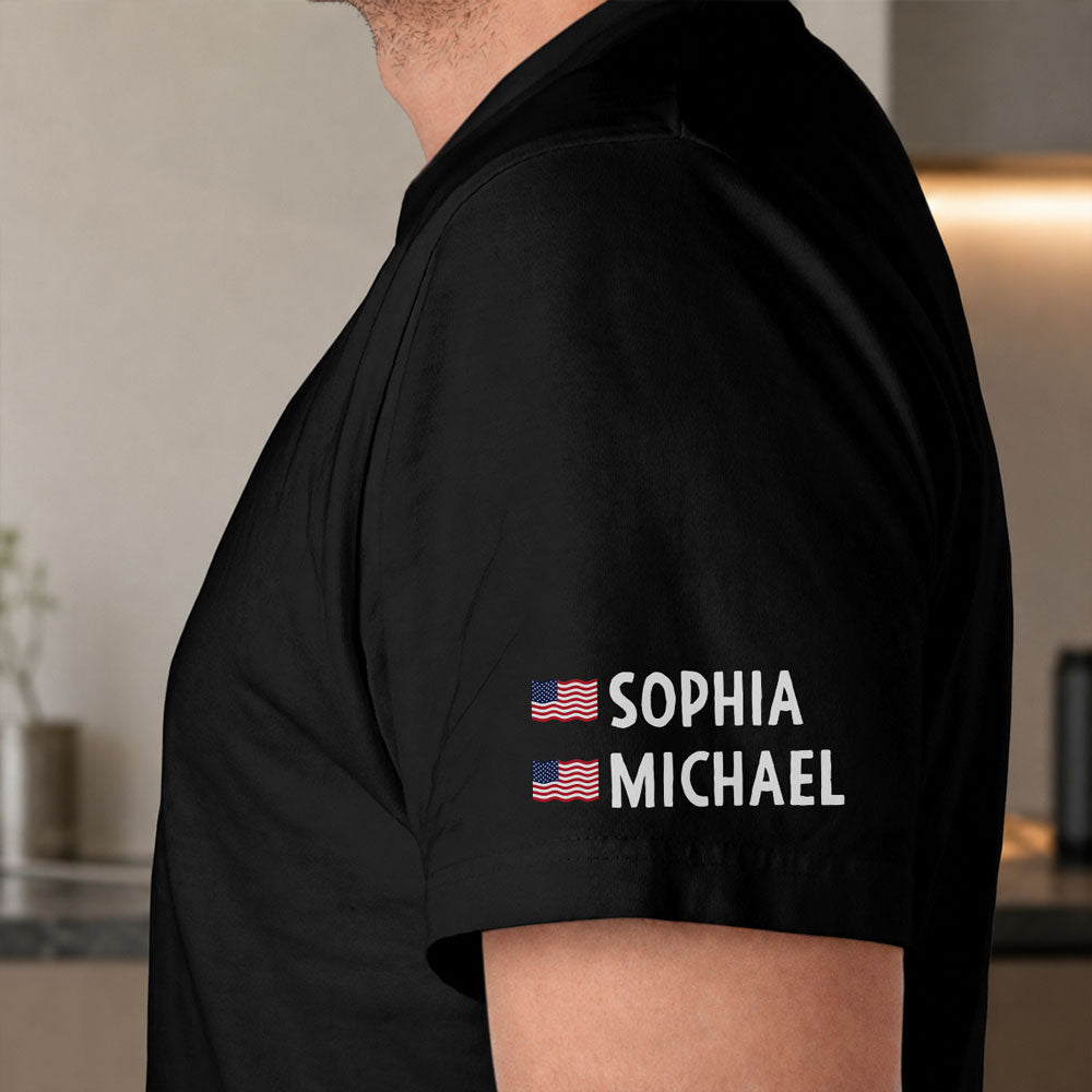 Custom Christmas & Birthday Keepsake Gift • We The People Of The United States - Personalized Shirt With Design On Sleeve