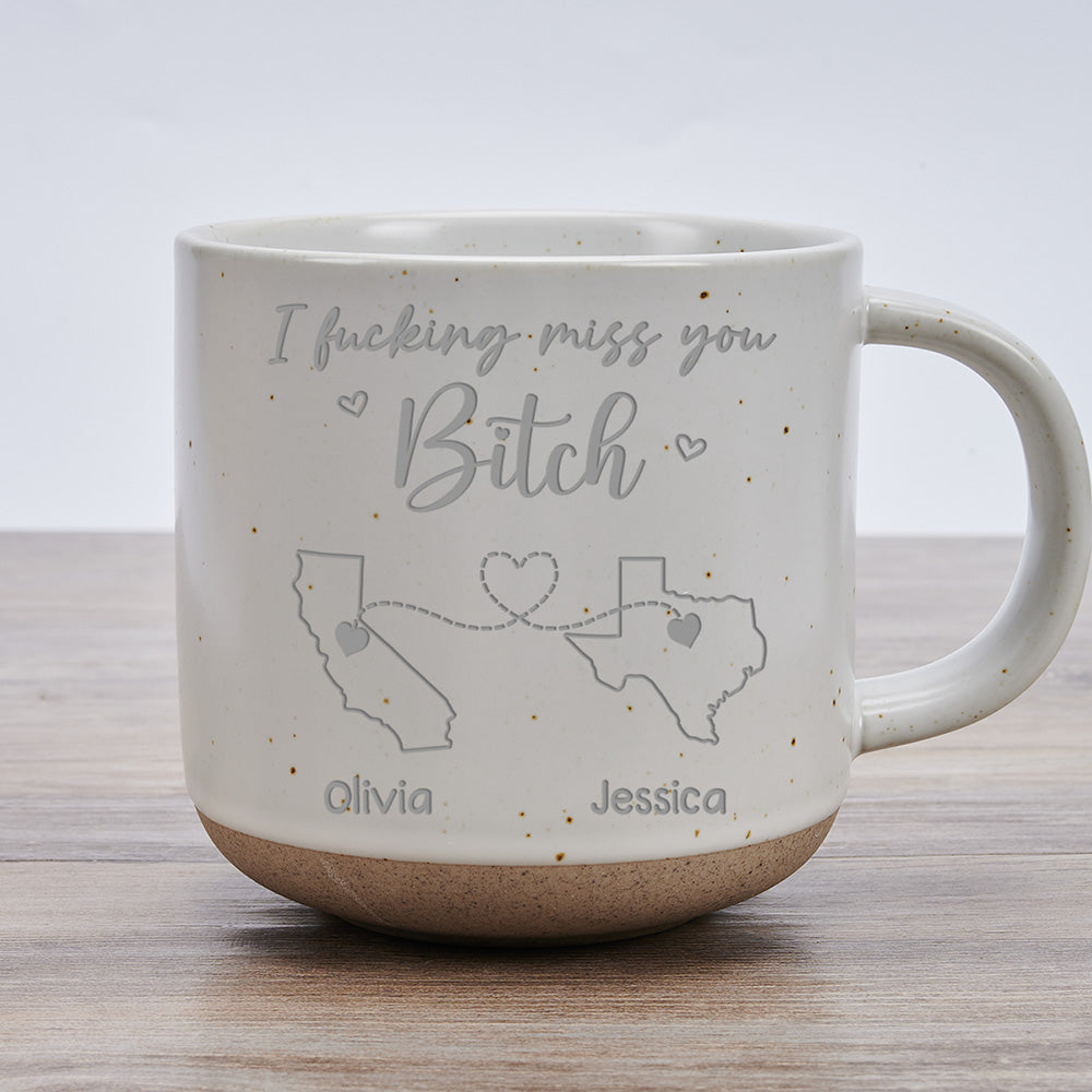 Custom Best Friend, Christmas & Birthday Friendship Keepsake Gift • Get Your Ass Back Here - Personalized Engraved Pottery Mug