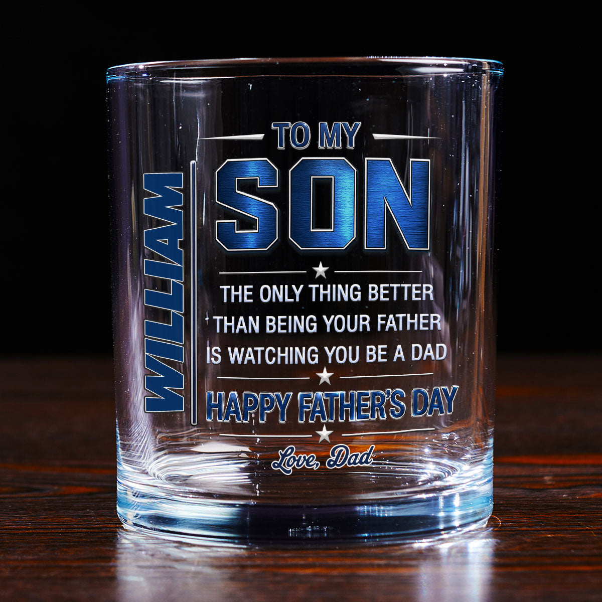 Watching You Being A Dad - Personalized Whiskey Glass