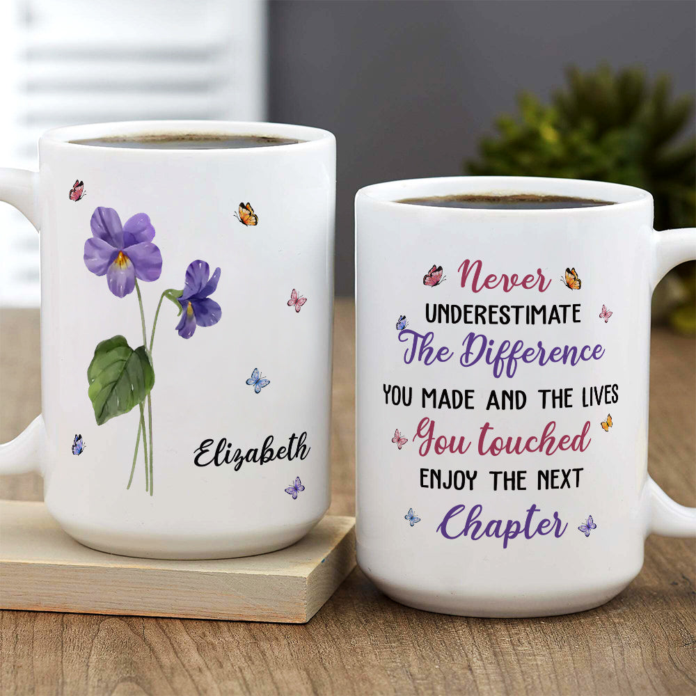 Custom Coworker, Christmas & Birthday Team Appreciation Gift • Never Underestimate The Difference You Made - Personalized Mug