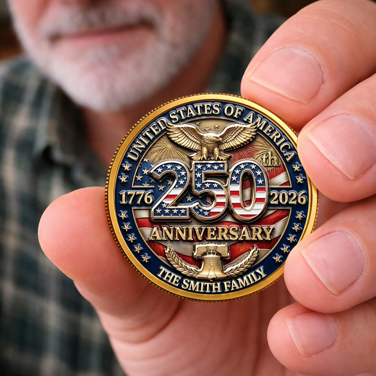 America 250th Anniversary - Personalized Commemorative Keepsake Coin