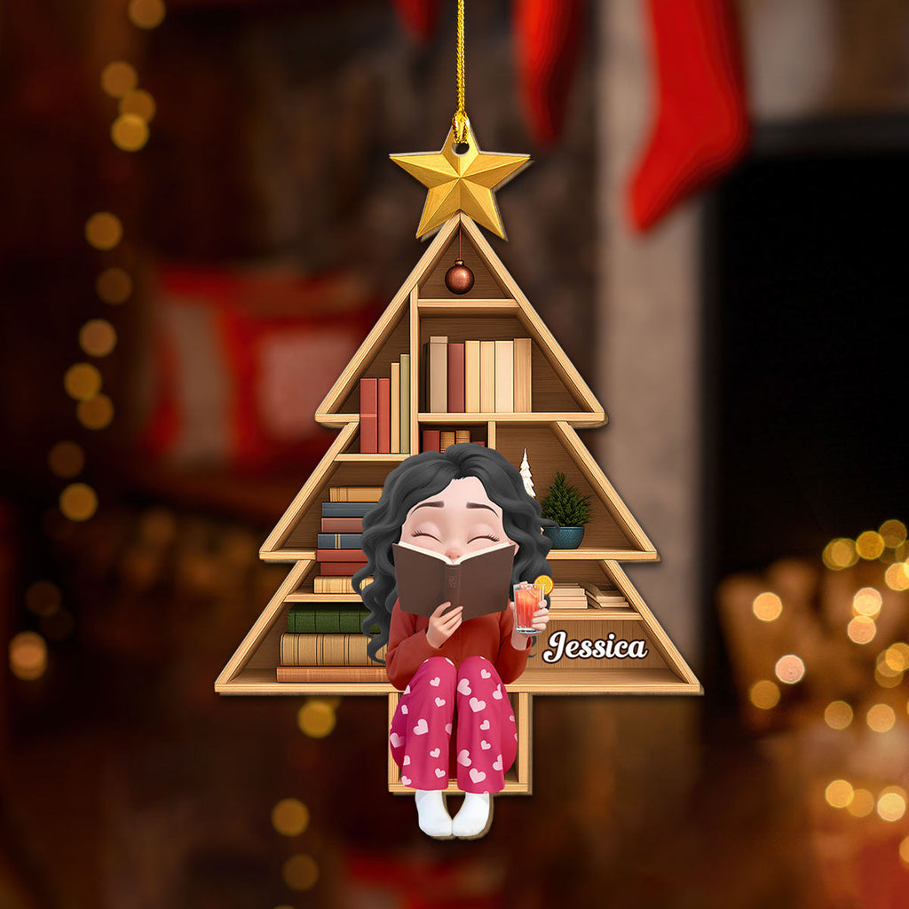 Custom Keepsake Christmas Ornament •  Stories Keep The Heart Warm - Personalized Wood Ornament