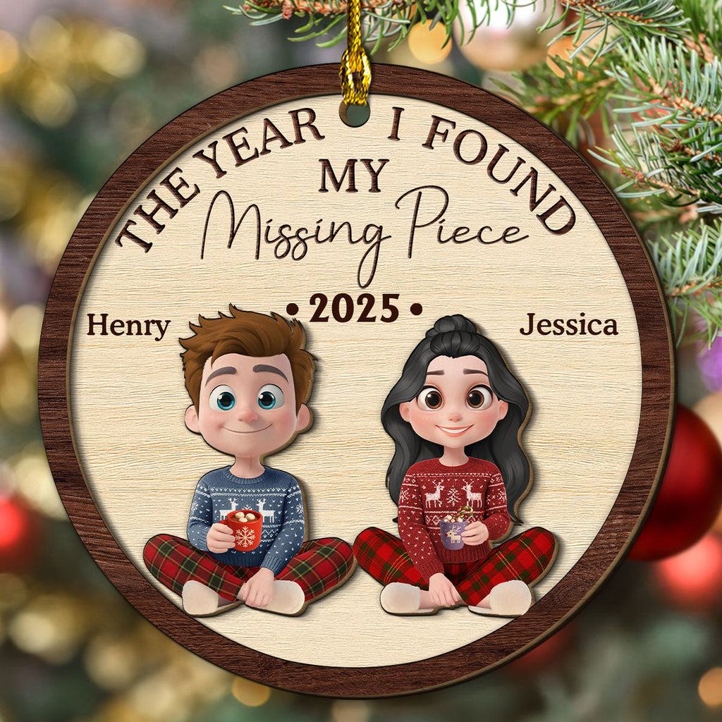 Custom Keepsake Christmas Ornament •  I Found My Love - Personalized Freeshape 2-Layered Wood Ornament