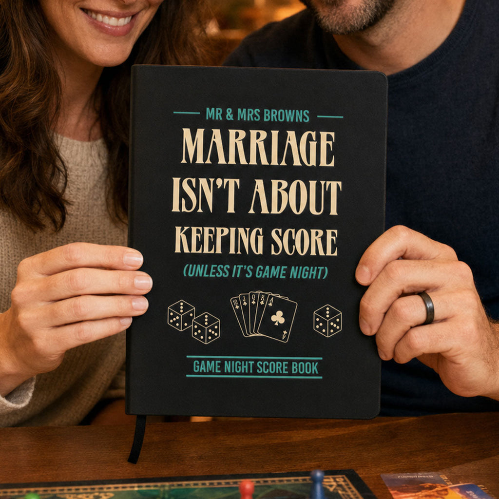 Custom Couple Game Night Score Book • Marriage Game Night - Personalized Leather Journal