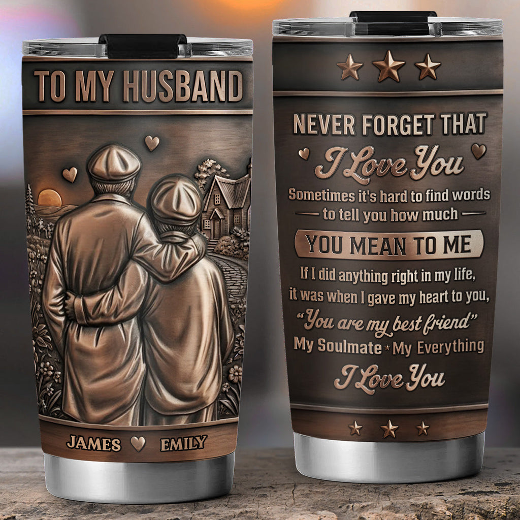 Custom Christmas Anniversary Gifts For Husband • My Love For Husband - Personalized 3D Effect Tumbler