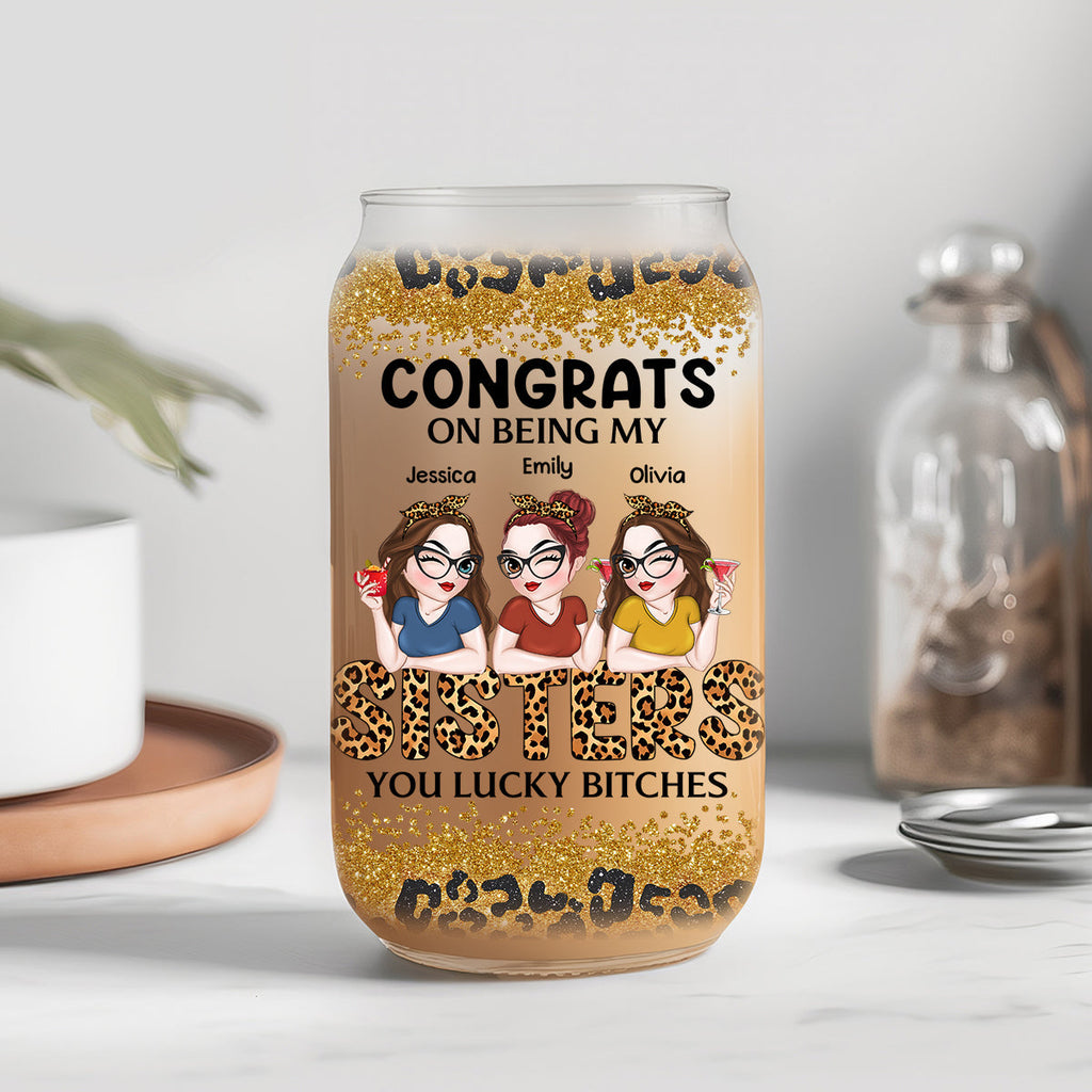 Congrats On Being My Bestie Version 2 - Personalized Glass Can
