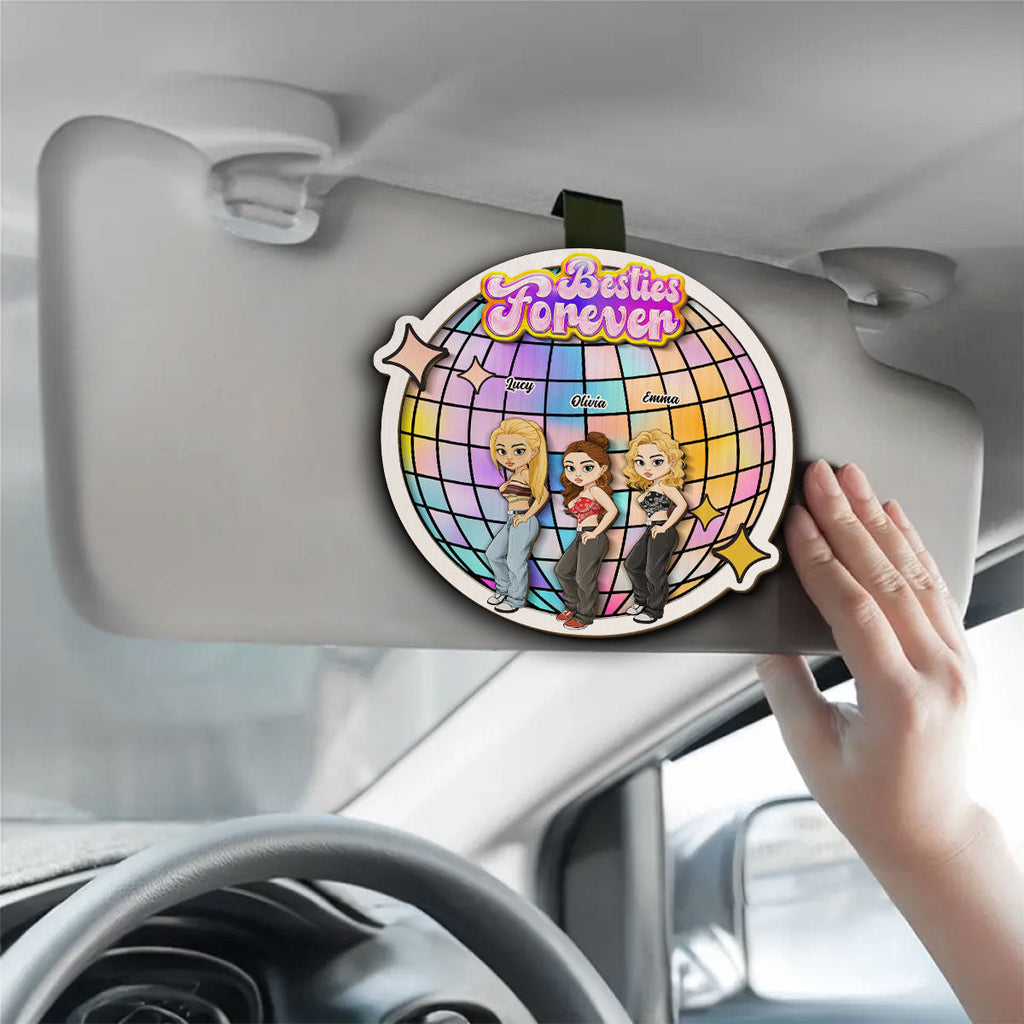 Besties Forever Version 3 - Personalized Car Visor Clip